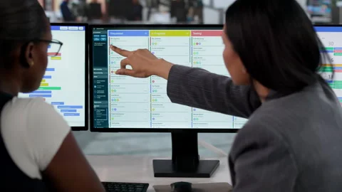 Using Computer To Manage Project Stock Footage 334530341