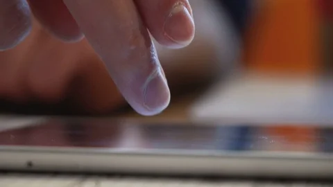 Using computer tablet for working Stock Footage 73068083