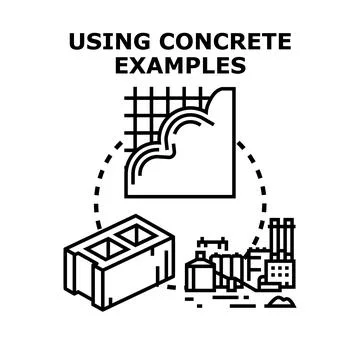 Using concrete examples for architecture construction and building Ilustración de archivo