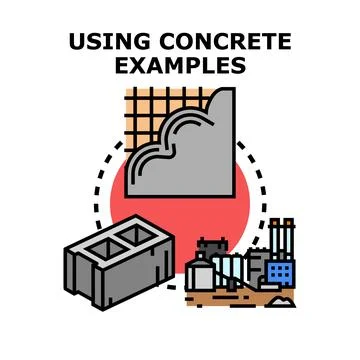 Using concrete examples for architecture construction and building Stock Illustration