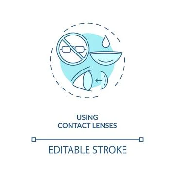 Using contact lenses concept icon Illustrazione stock