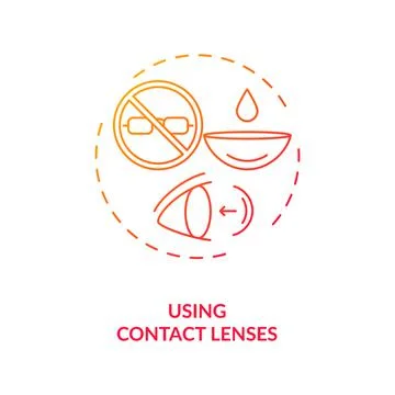 Using contact lenses concept icon 스톡 일러스트