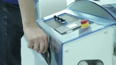 Using Control Dashboard Of Digital Inkjet Printer Stock Footage 63449541