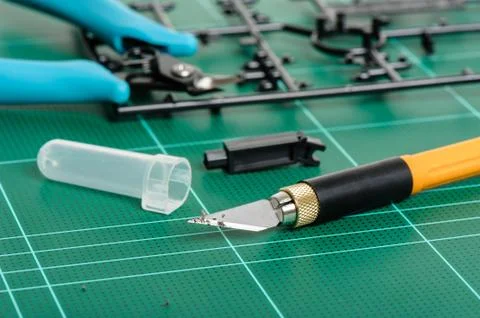 Using craft knife Stock Photos