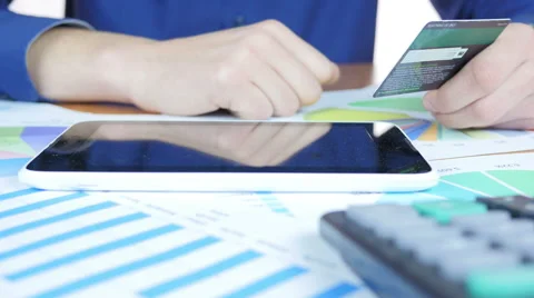Using Credit Card And Payment Via Internet 動画素材 64052031
