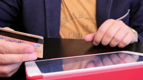 Using a credit card Stock Footage 40737861