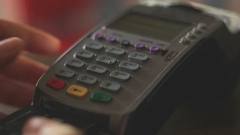 Using a credit card reader Stock-Footage 107257764