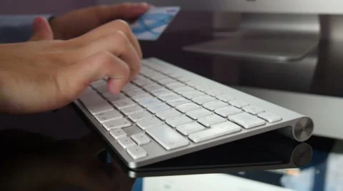 Using Credit Card For Shopping Internet Shop Stock Footage 42648883