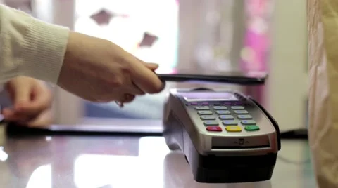 Using Credit Card Terminal with PIN in Store Video stock 62271437