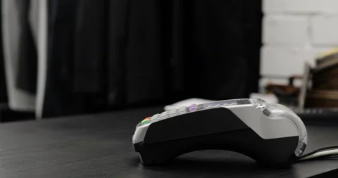Using Credit Card Terminal with PIN in Store Stock Footage 91935685