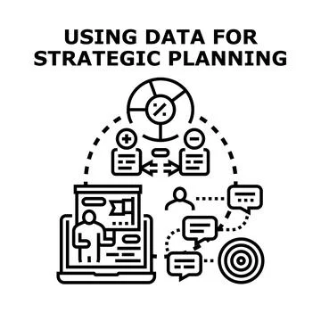 Using data for business strategic planning and growth Stock Illustration