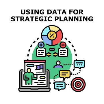 Using data for business strategic planning and growth Stock Illustration