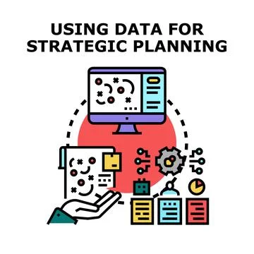 Using data for strategic planning and business analysis 스톡 일러스트