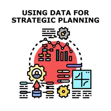 Using data for strategic planning business analysis 스톡 일러스트