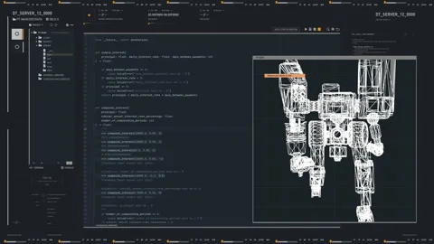Using a difficult programming language for the coding of a modern computer game Stock Footage 196967834