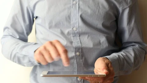 Using a digital tablet, finger touching screen Stock Footage 92251117