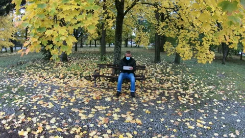 Using digital tablet outdoors Stock Footage 171538369