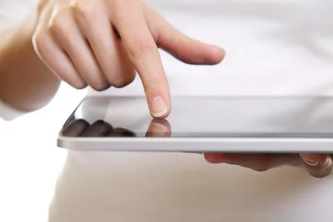 Using a digital tablet Stock Photos