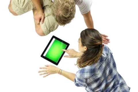 Using a digital tablet Stock Photos