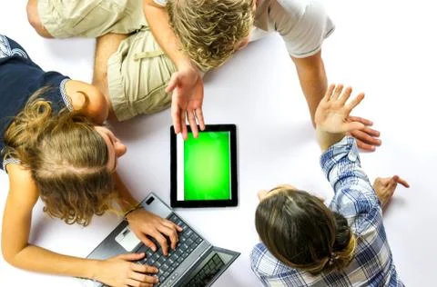 Using a digital tablet Stock Photos