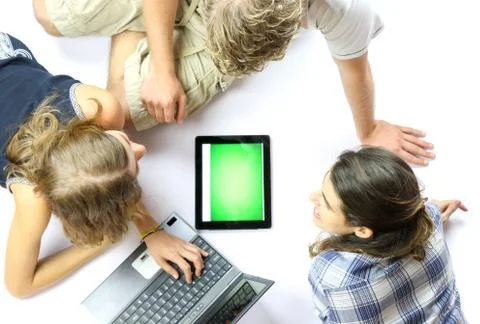 Using a digital tablet Stock Photos