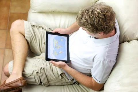 Using a digital tablet Stock Photos