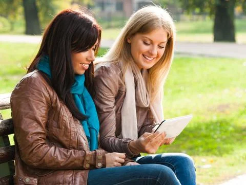 Using digital tablet Stock Photos