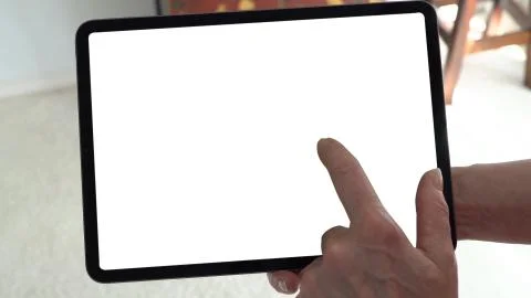 Using digital touchscreen tablet with stylus pen and smart keyboard Stock Photos