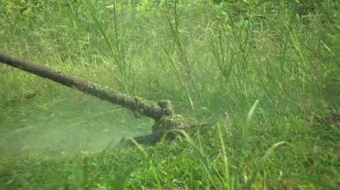 Using A Disc Weed Cutter 스톡 동영상 12587449