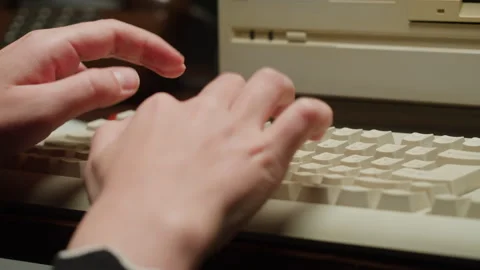 Using diskette FDD for old computer close-up. Hand inserting and ejecting Floppy Stock Footage 263815039