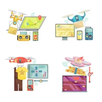 Using Drone Concept Stock Illustration