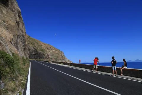 Using a drone on the street Stock Photos
