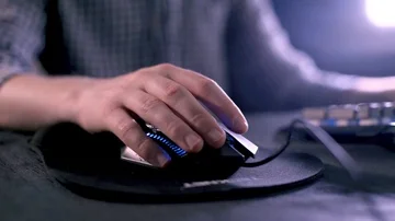 Using eSports Mouse CU - Shifting Light Stock Footage 85846160