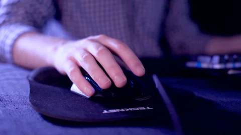 Using eSports Mouse - Front Angle Stock Footage 87118367