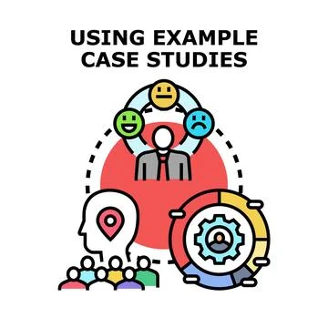 Using example case studies concept for business analysis Stock Illustration