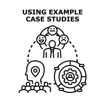 Using example case studies concept for business analysis Stock Illustration
