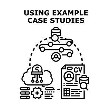 Using example case studies process analysis Stock Illustration