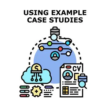 Using example case studies process analysis Stock Illustration