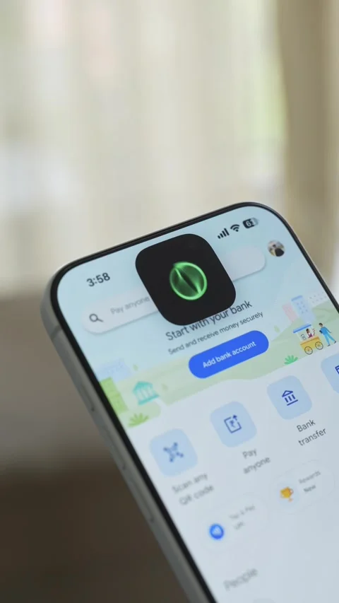 Using Face ID on an iPhone for unlocking a banking app on a smartphone Stock Footage 334016883
