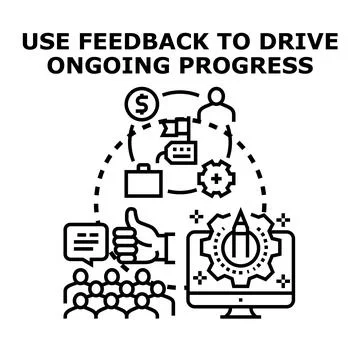 Using feedback to drive ongoing business progress development Stock Illustration