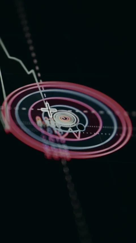 Using the Fib Circles technical analysis tool for a stock market chart Stock Footage 329767019