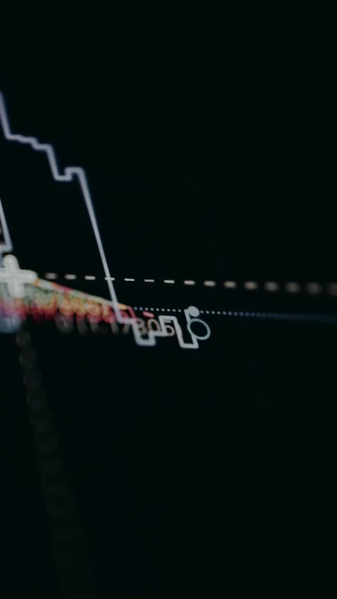 Using the Fib Retracement technical analysis tool for a stock market chart Stock Footage 329767023