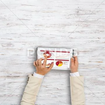 Using financial application Stock Photos