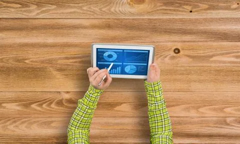 Using financial application Stock Photos