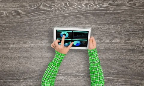 Using financial application Stock Photos