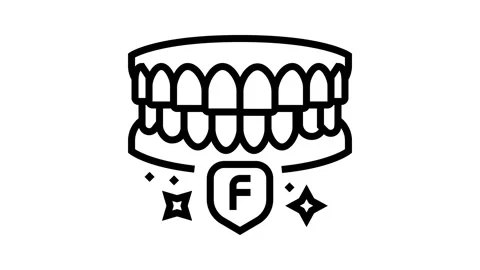 Using fluoride treatments line icon animation Vidéo 326124308