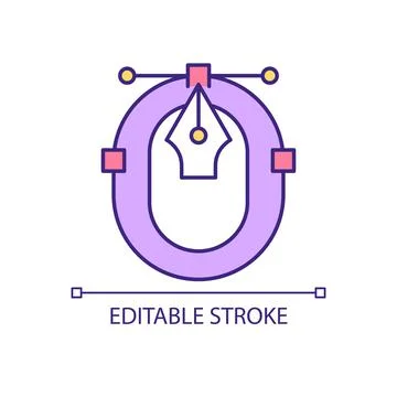 Using fonts in web design RGB color icon Illustrazione stock