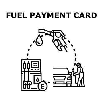 Using fuel payment card for vehicle refueling service Stock Illustration