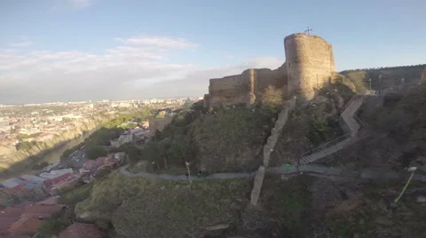 Using a funicular in Tbilisi Stock Footage 52859135