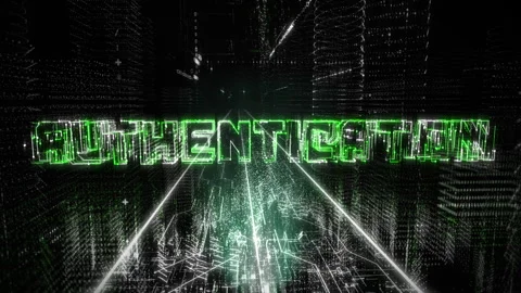 Using a futuristic website link to project a digital hologram Authentication Stock Footage 277935051